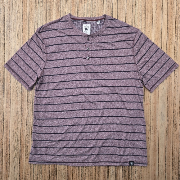 Copper & Oak Other - The Authentic Copper Oak Supply Mens‎ Purple And Black Striped XL Quarter Button